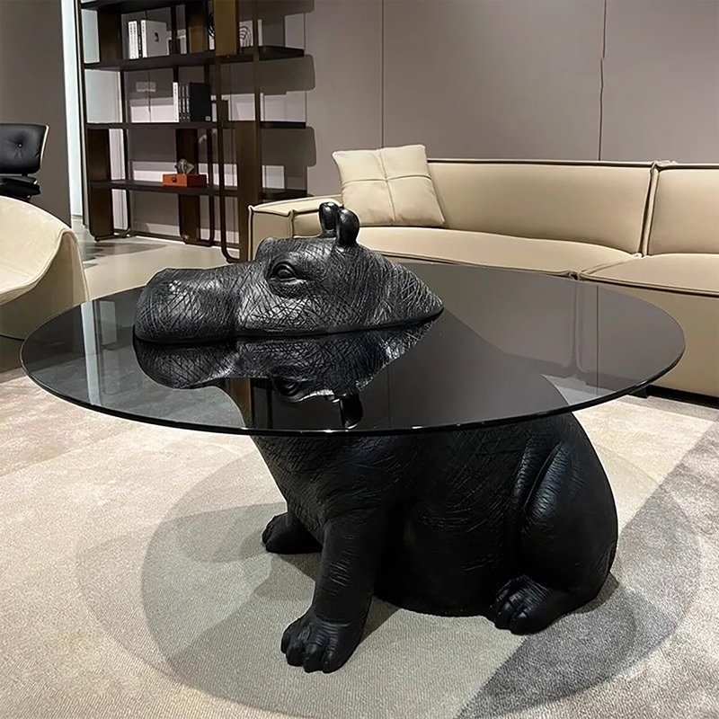 Black Faux Dog Shaped Coffee Table